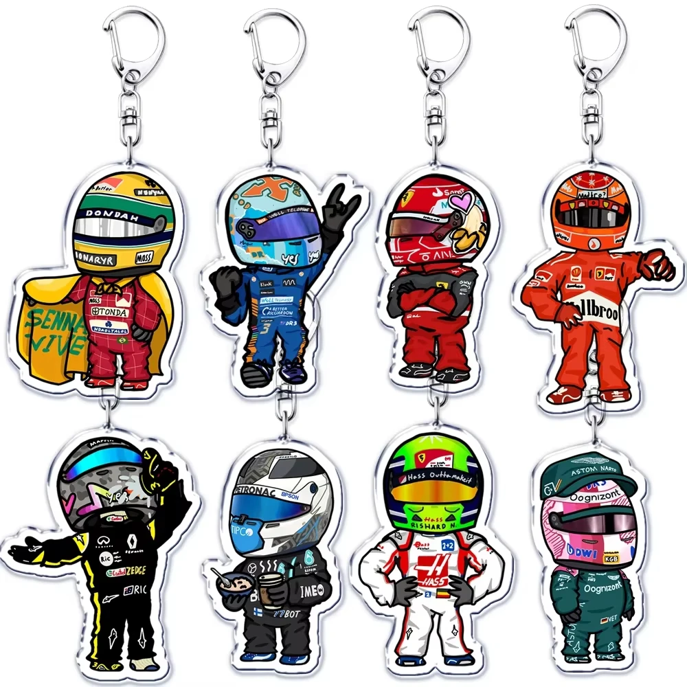Llaveros Populares de Películas y Jugadores de Motociclismo para Accesorios, Bolsos, Cascos de Bicicleta, Colgantes para Conductor, Joyería y Regalo para Fans