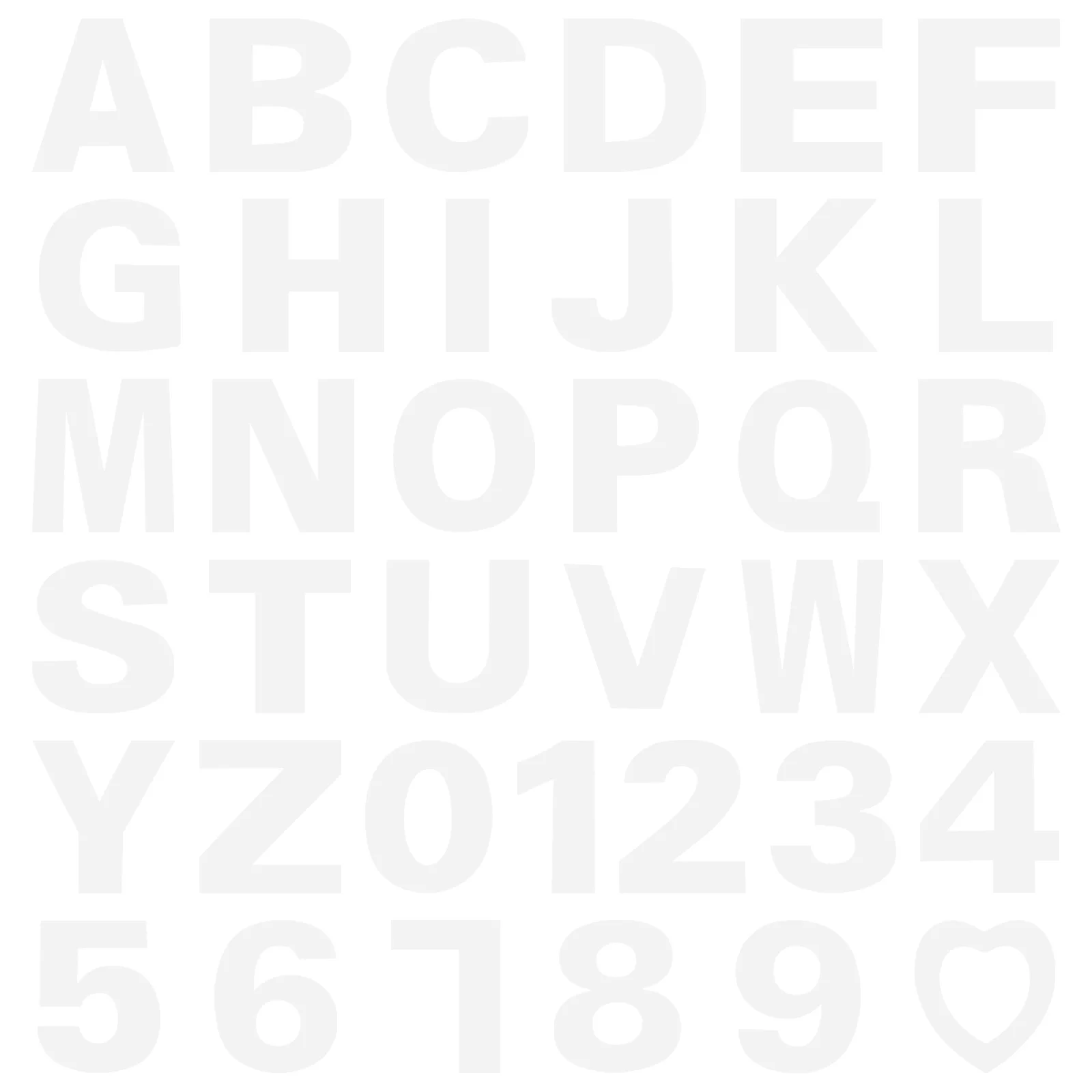 

1 Set Cake Stencils Alphabet Number Heart Baking Molds White Reusable Diy Tools Festival Birthday Decorating Templates