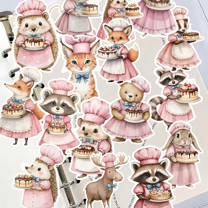 

1set、 Cute animal chef bread Paper Stationery Stickers Srapbooking Album Diary Diy Decoration Label School Office Supples