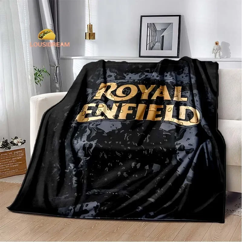 R-Royal Enfield Logo Flannel Soft Warm Blanket Retro Blanket Bed Bedroom Living Room Sofa Travel Picnic Blanket Birthday Gift