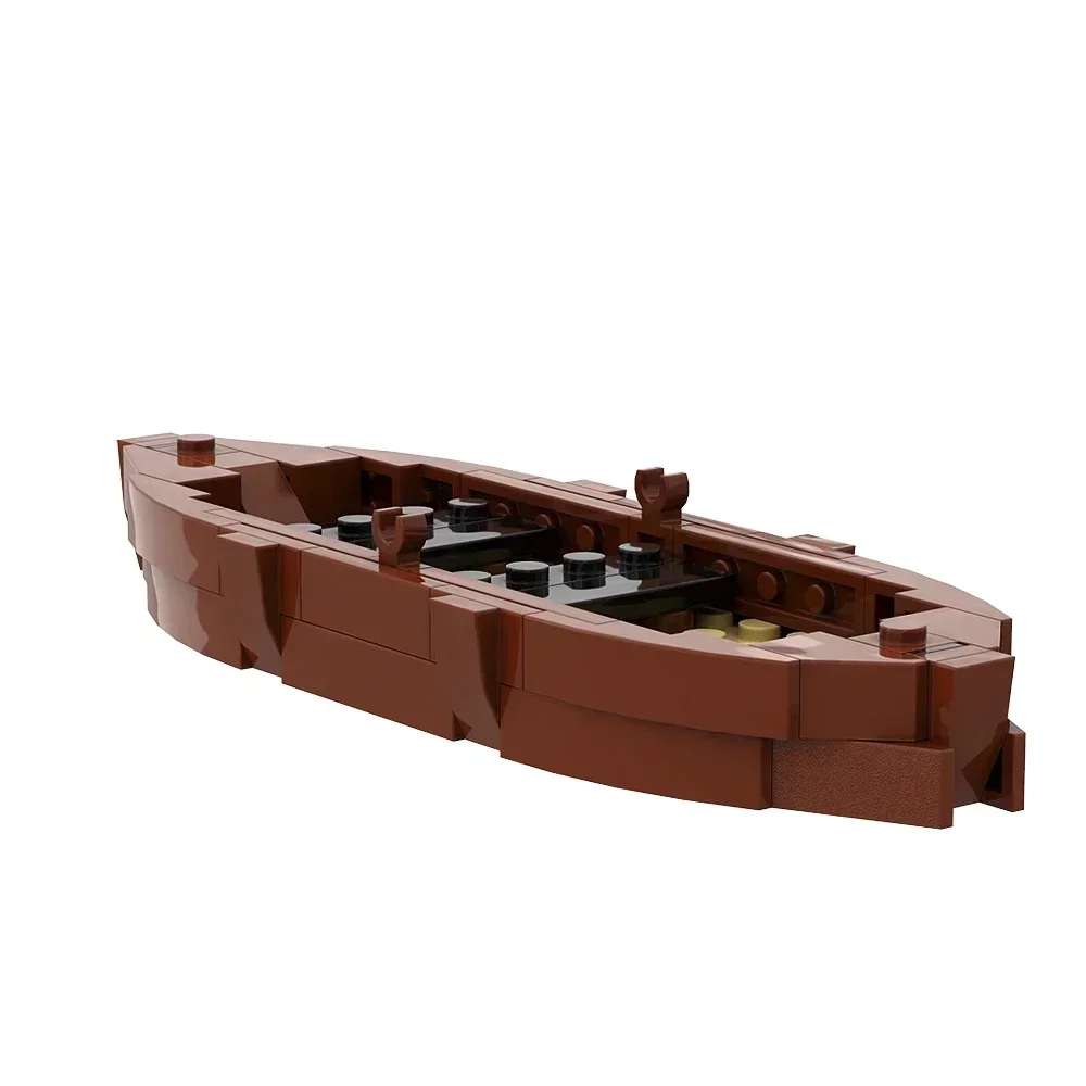 Gobricks MOC pequeño barco Medieval, bloques, figuras militares vikingas, barco de bloques de construcción, barco pirata, velero, acorazado, juguetes de regalo