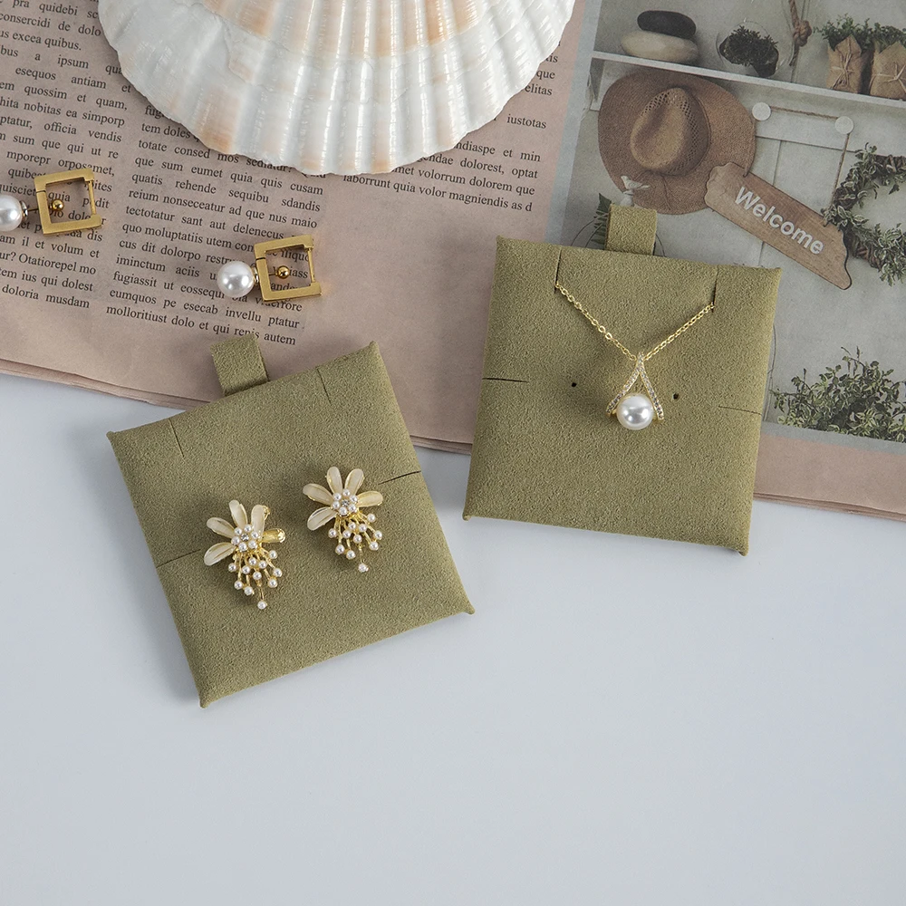 20Pcs/Lot Necklace Display Cards Microfiber Jewelry Packaging Card for Earrings Keychain Bracelet Hair Band Over Hanging Holder