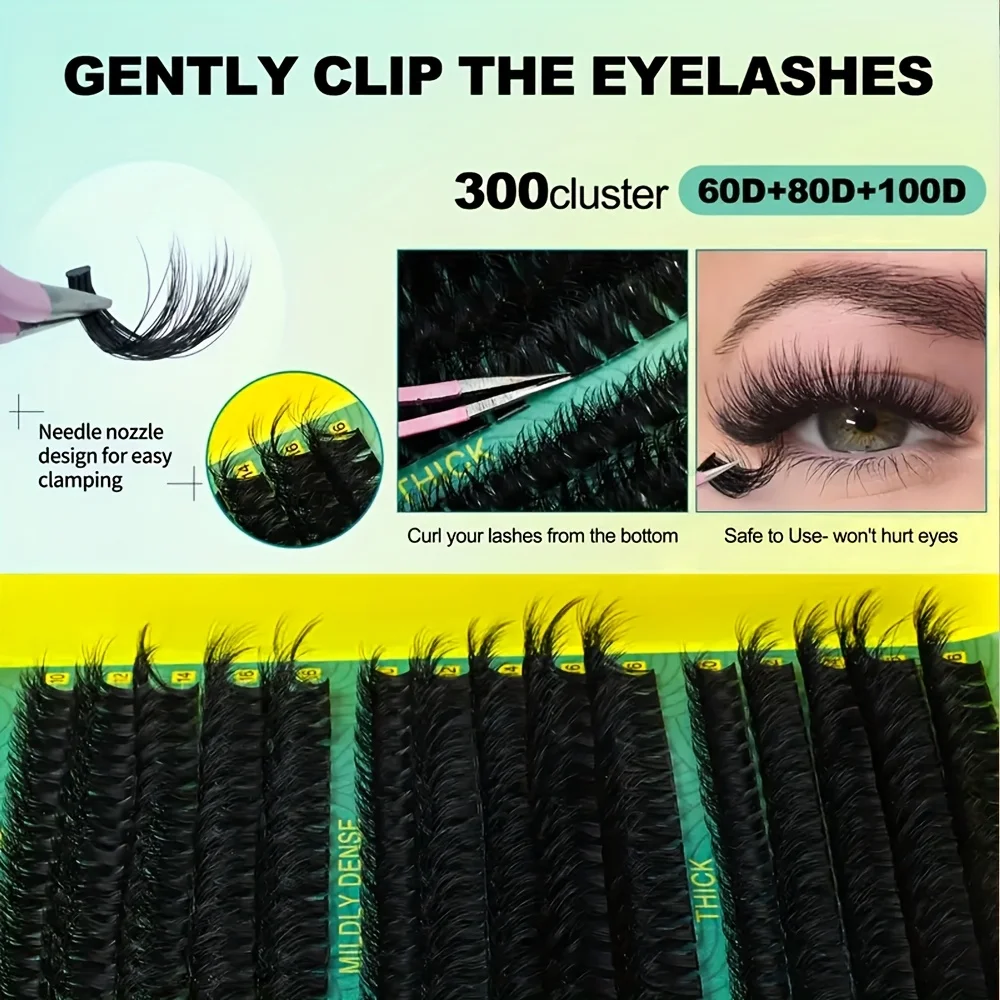 DIY-Wimpernverlängerungsset – flauschige gemischte Längen 10–16 mm, 0,07 mm dicke Wimpern mit Pinzette, anfängerfreundliches, wiederverwendbares Set – Detail 6