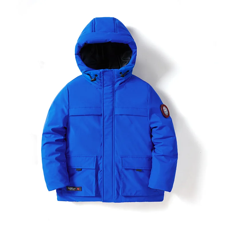 

Kids Windproof Waterproof Cotton Content Coat Children Garment Boys Girls Royal Blue Winter Thick Warm Cotton Padded Outwear