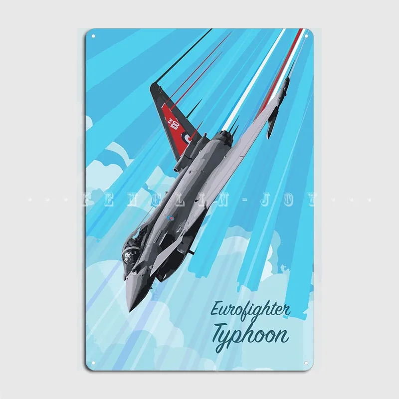 Eurofighter Typhoon Pop Art Metal Sign Wall Mural Mural Design Wall Decor Tin Sign Poster