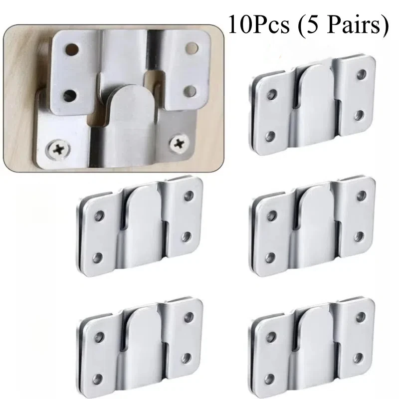 10pcs Flush Mount Bracket Interlock Hanging Buckle Furniture Connector Wall Picture Frame Hanger Display Photo Frames Hooks