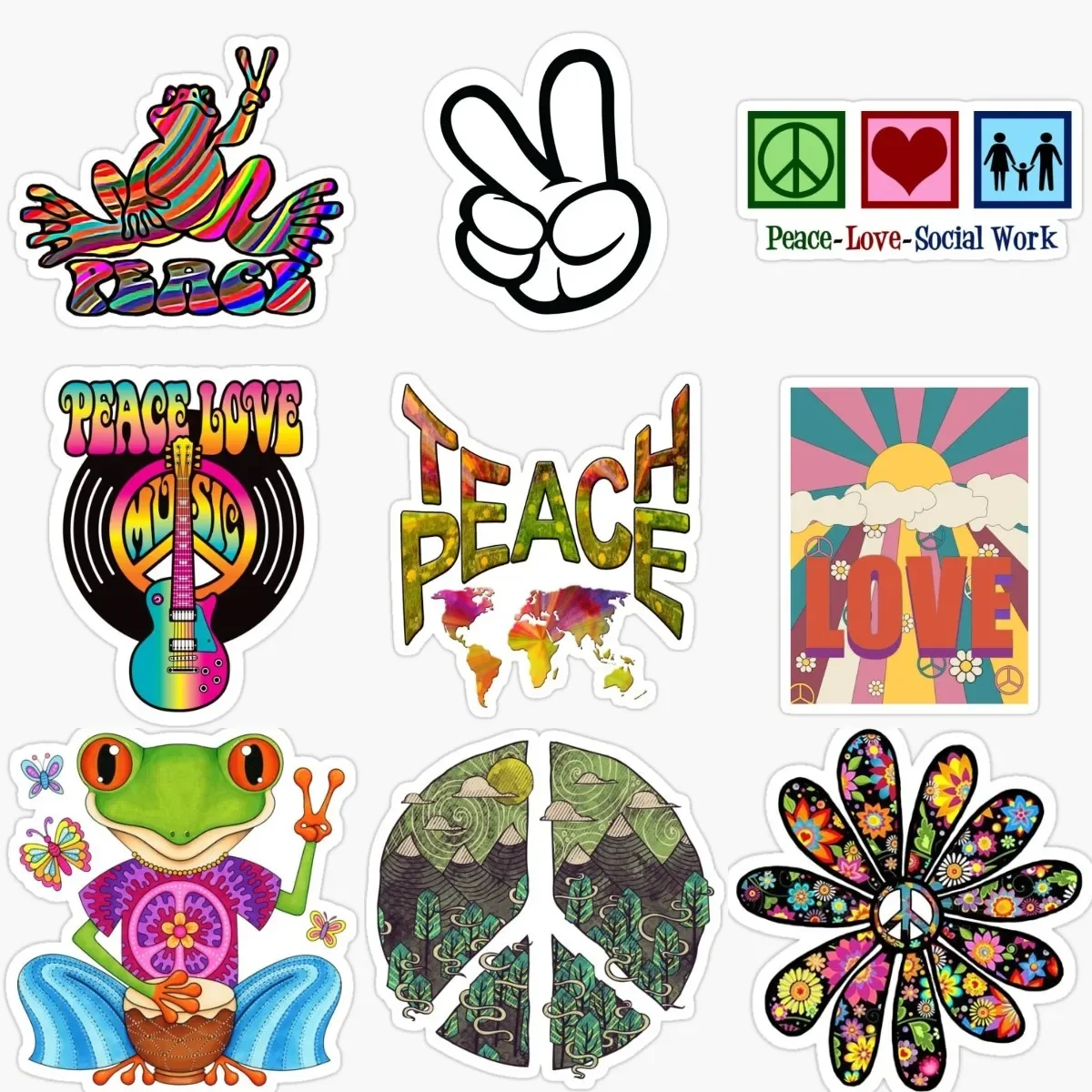 

Peace Love PVC Creative Waterproof Stickers for Decorate Window Table Car Motorcycle Off-road Helmet Camper Window Decal