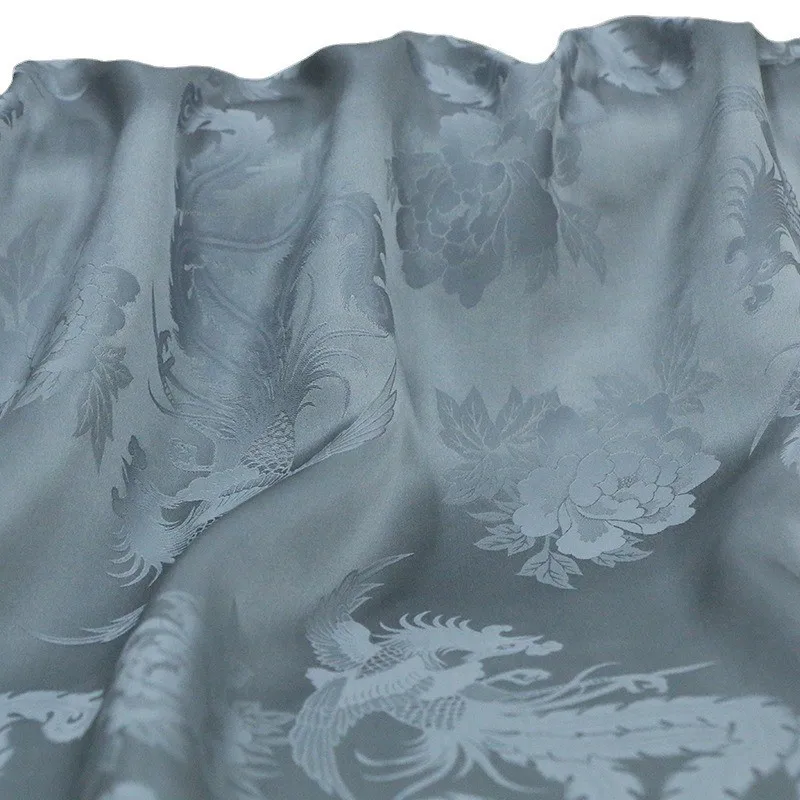 Phoenix-tail jacquard silk satin fabric new Chinese-style cheongsam and Hanfu