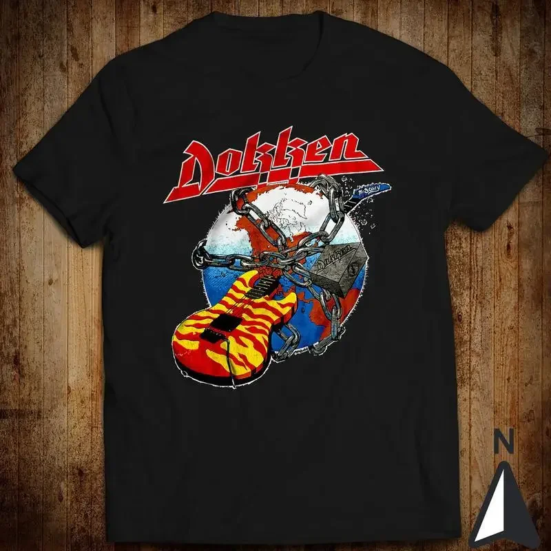 Camiseta negra rara de la banda Merry Christmas DOKKEN para fanáticos NI543