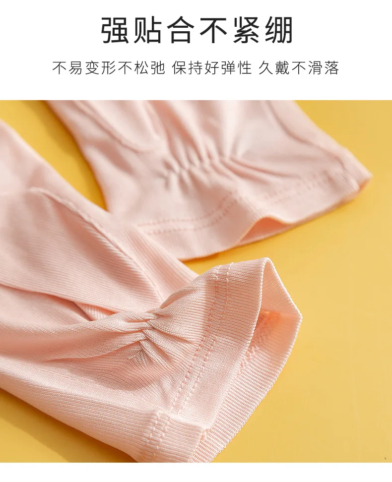 Birdtree, 100%Real Silk Knitted Gloves, Sun Protection Moisturizing, Women Half Finger Gloves, Breathable Skin Friendly A43876QM
