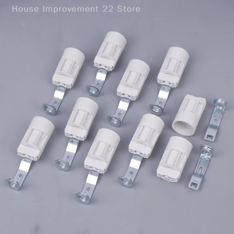 

10 Pcs Candelabra Socket E14 Bracket Lamp Holder Lighting Base Zinc Alloy Sockets Bulb Holder With Bracket For Crystal Lamps