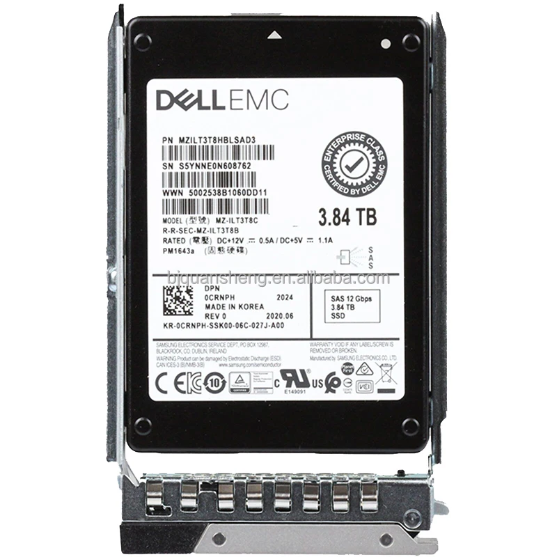 جديد وأصلي PM1643a 3.84 تيرا بايت SAS 6 جيجابايت/ثانية SSD 2.5 بوصة نوع واجهة تطبيق الخادم المعدني