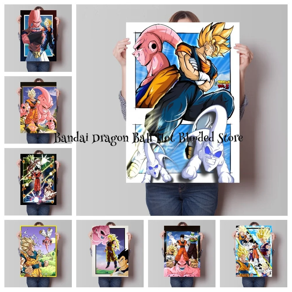 Classic Anime Dragon Ball Z Saiyan Goku Gohan Vegeta Piccolo Majin Buu Art Poster Canvas Painting Wall Printed Matter Home Decor