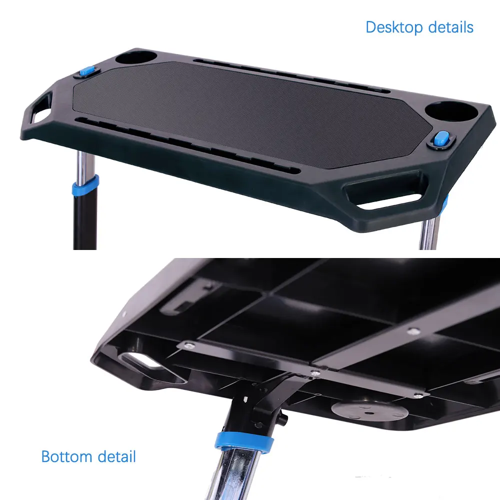 OEM Factory's Adjustable Height Portable Laptop Trainer Cycling Desk with Bicycle Rack
