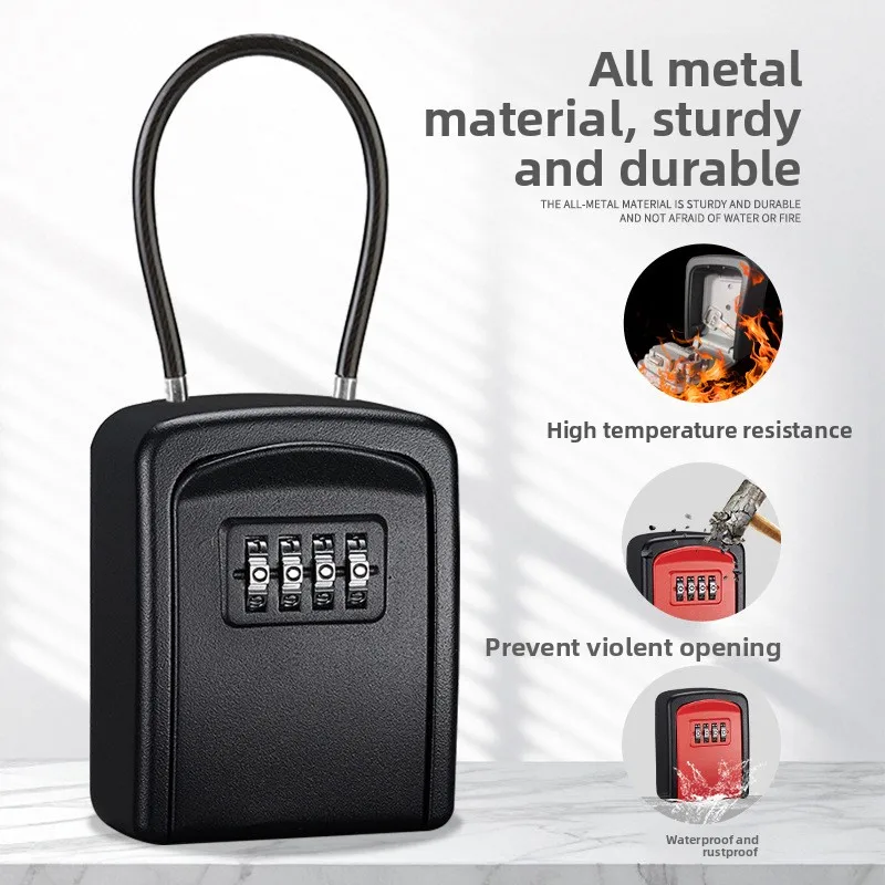 Password Key Box Password Box B & B Hotel Construction Site Project Hanging Type Free Installation Wire Rope Door Anti-theft
