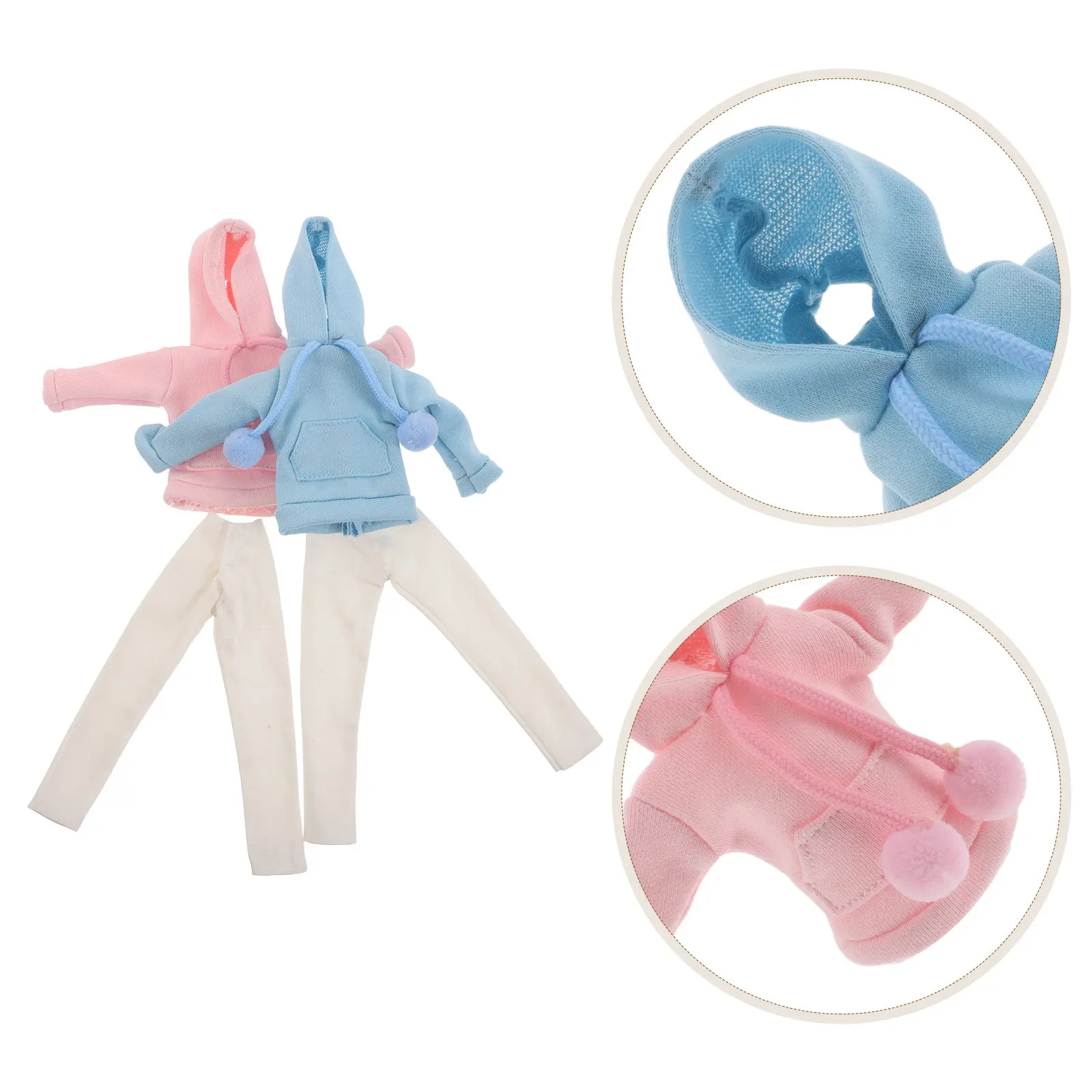 4Pcs Mini Hoodies Pants Set 30Cm Clothes for Casual Dress-Up Playhouse Accessories Fashion Outfit