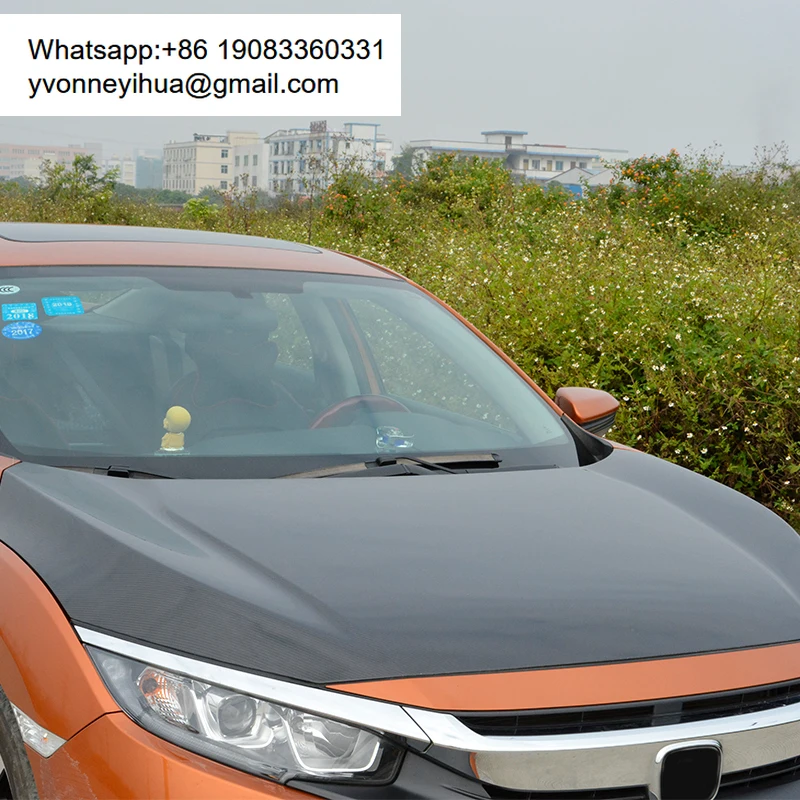 

New Carbon Fiber Engine Bonnet Hood For Honda For Civic 10th Generation 2017-2020 Car Engine Cover