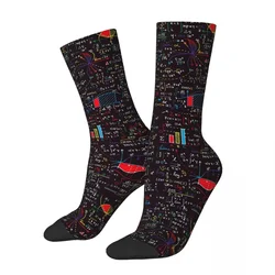 Colorful Math Formulas Socks Harajuku Sweat Absorbing Stockings All Season Long Socks Accessories for Unisex Birthday Present