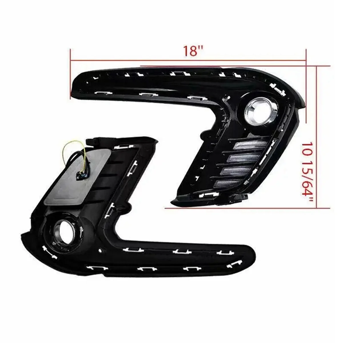 

1 пара авто светодиодных DRL для 2016-2018 противотуманных фар, крышка дневных ходовых огней, указатель поворота, противотуманная фара