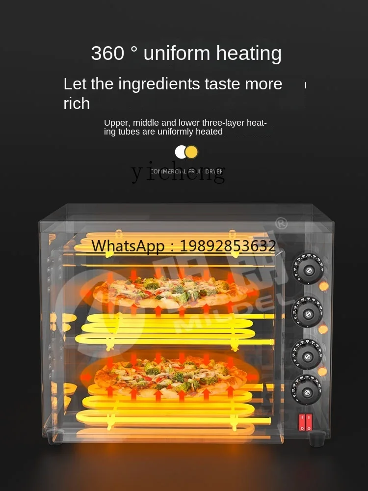 Afbeelding 3: XL Pizzaoven Pizzaoven Commerciële elektrische verwarming Leistenenoven met grote capaciteit Enkellaags dubbellaags