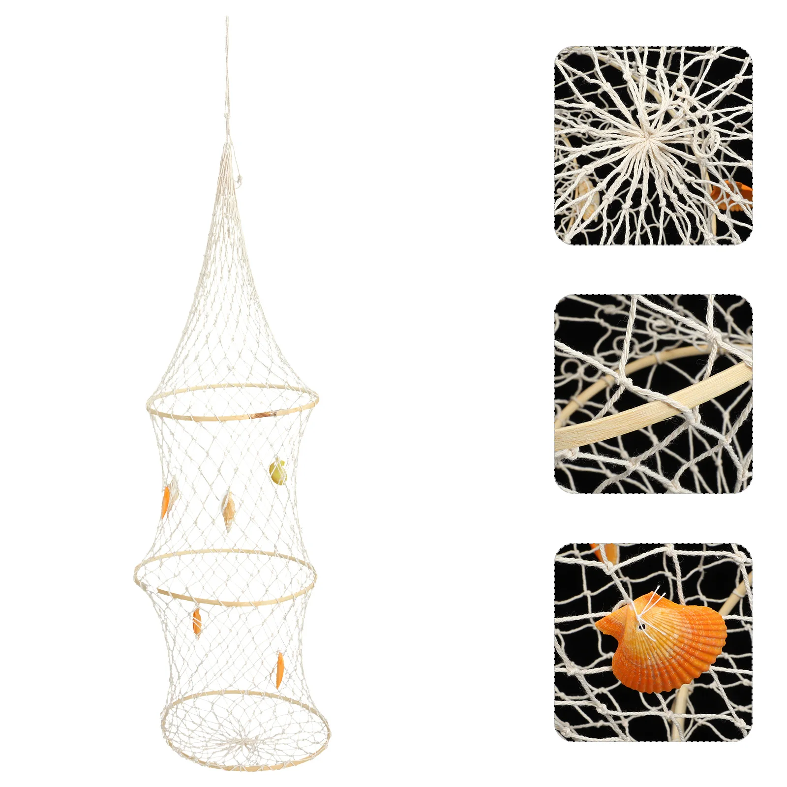 

1pcs Creative Fish Net Wall Decor Bright Color Ocean Theme Decorative Fishing Net For Bathroom Beach House Coastal Nautical Room