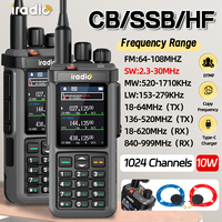 Iradio UV-98 PLUS Walkie Talkie 10W Cross Band Repeater HF AM FM USB LSB CW CB SW MW LW SSB DTMF Shortwave Multi Band Ham Radio