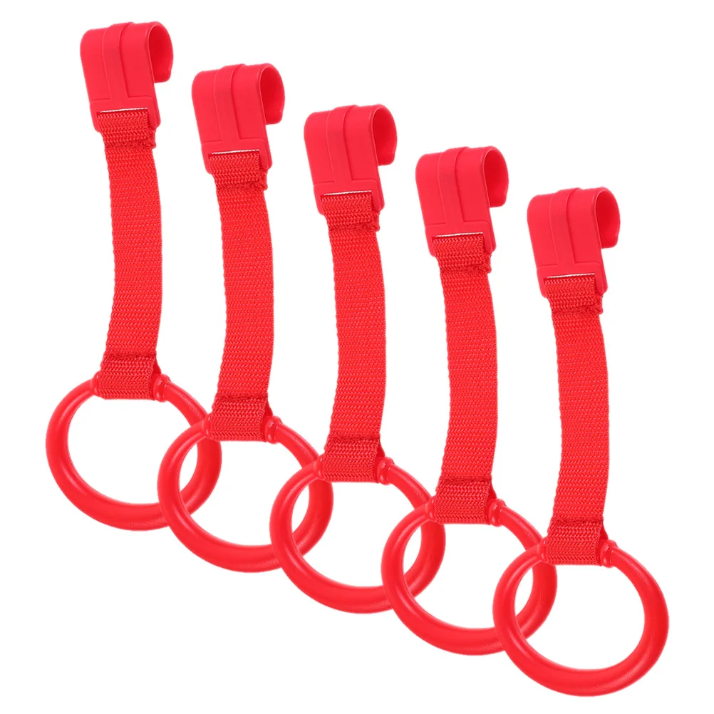 5pcs Baby Walking Rings Durable Plastic Infant Crib Pull Up Bars Smooth Surface Toddler Stand Assist Training Tool Portable Kids