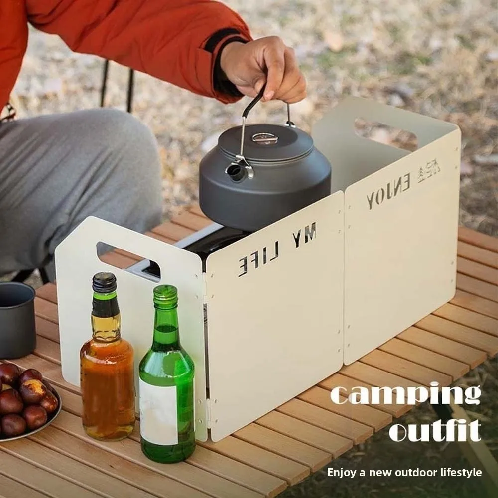 

Четыре складной ветрозащитный экран для плиты, легкая ветрозащитная посуда, лобовое стекло, компактная прочная плита, защита от ветра, пеший туризм