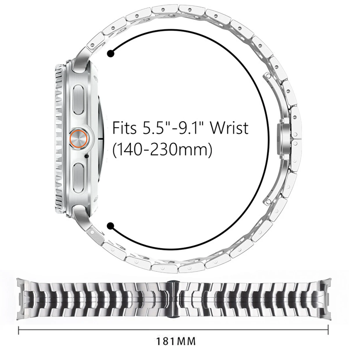 Cinturino in titanio per Samsung Galaxy 8 40mm 44mm Classic 46mm Bracciale senza spazi vuoti Acciaio inossidabile Metallo per Galaxy Watch 8 Accessori