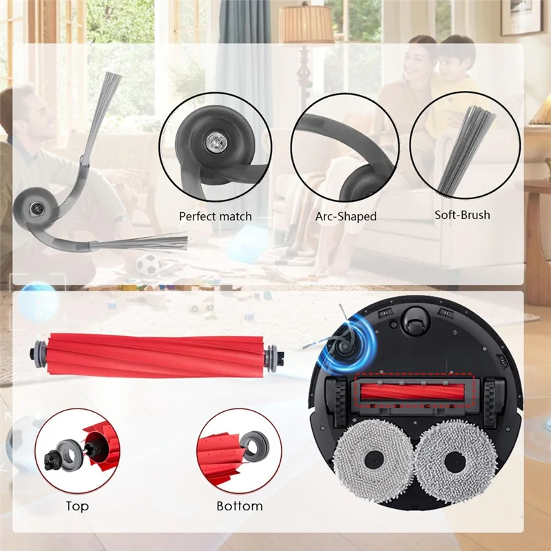 مجموعة استبدال الملحقات A83G للمكنسة الكهربائية Roborock QV 35A 35S، أسطوانة الفرشاة الرئيسية، مرشحات Hepa