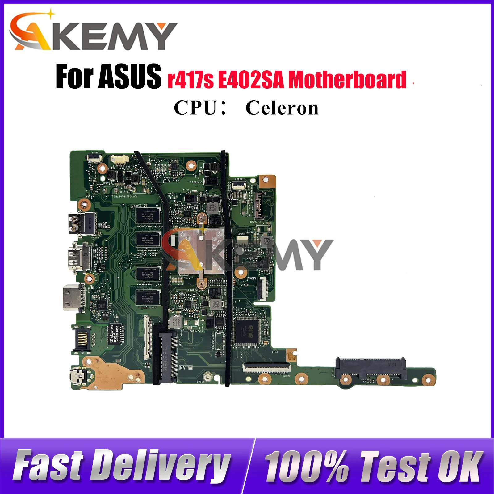 

E402SA Laptop Motherboard For ASUS EeeBook E402S E502SA r417s Notebook Mainboard With Celeron CPU 100% tests OK fast shipping