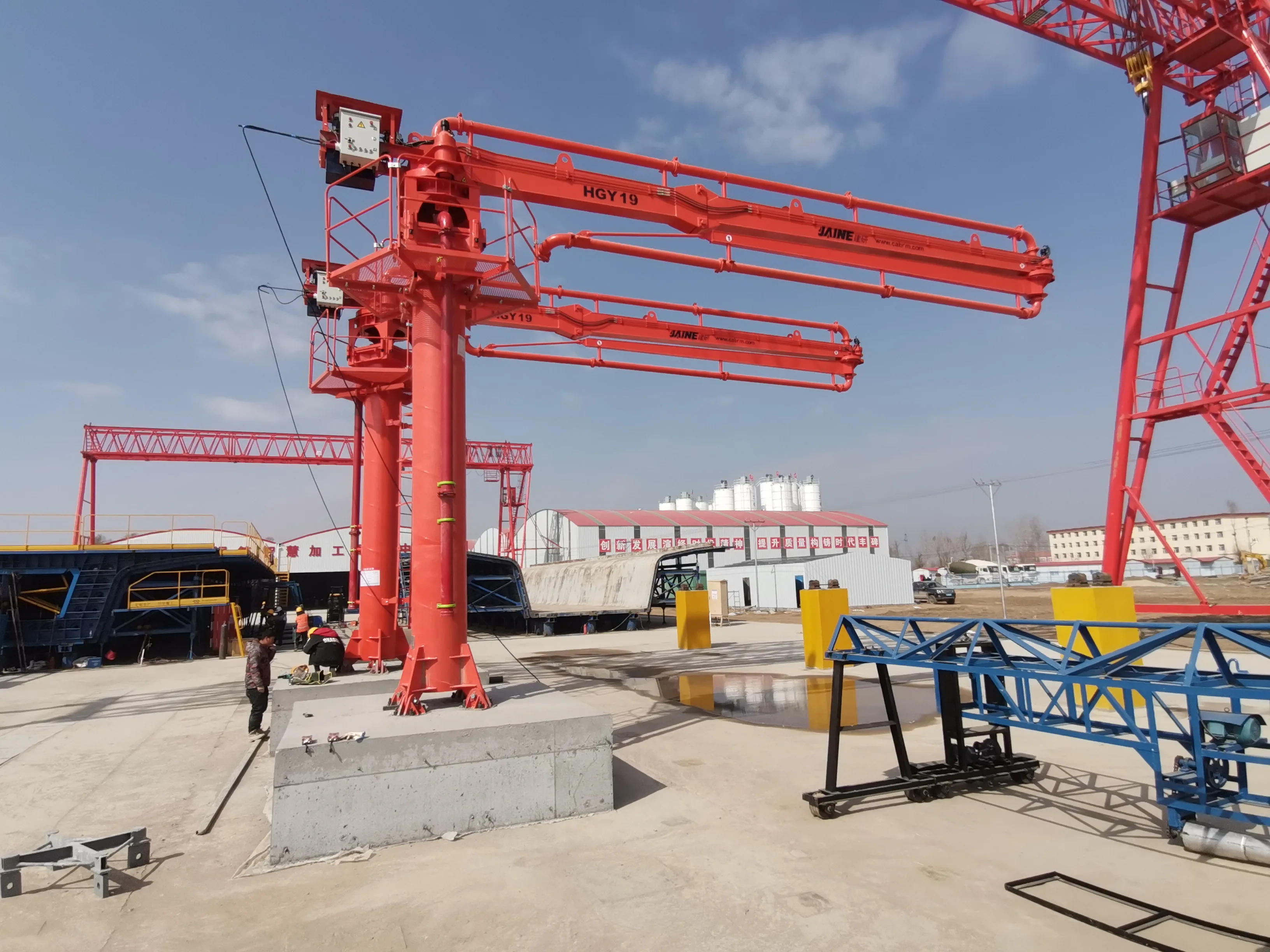 مضخة خرسانة ثابتة لوضع الخرسانة HGY19 مع هيكل مدمج بسعر المصنع في الصين