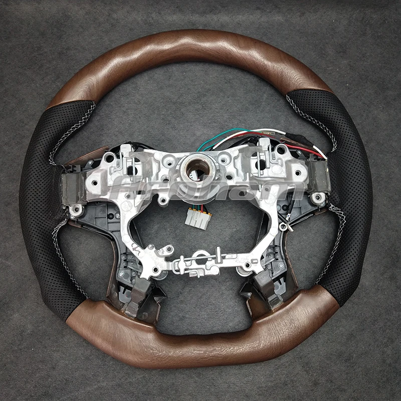 Customized Steering Wheel Wooden With Perforated Leather For Toyota Land Cruiser Prado 150 2010 2011-2014 2015 2016 2017 2018