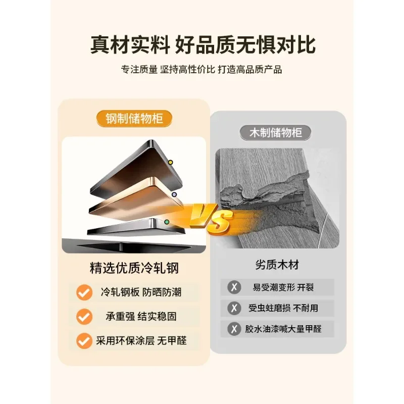 Steel Balcony Sunscreen Locker Locker Household Moisture-proof Large Capacity Storage Cabinet Medium Antique Door Shoe Cabinet