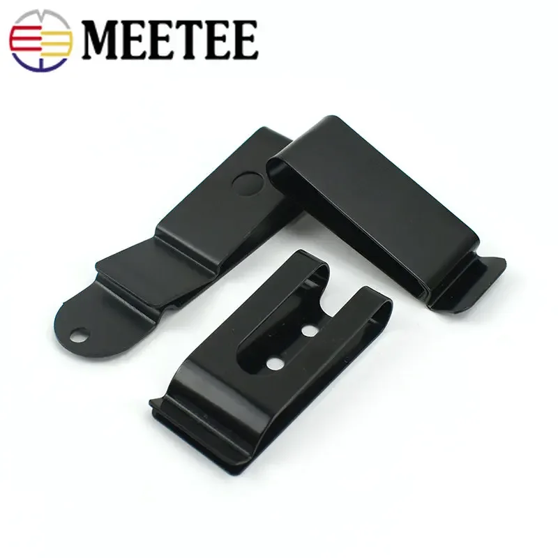 5/10Pcs Black Metal Spring Buckles Belt Holster Sheath Clip Clasp Wallet Key Hook DIY Waist Clips Loop Screw Double Holes Buckle