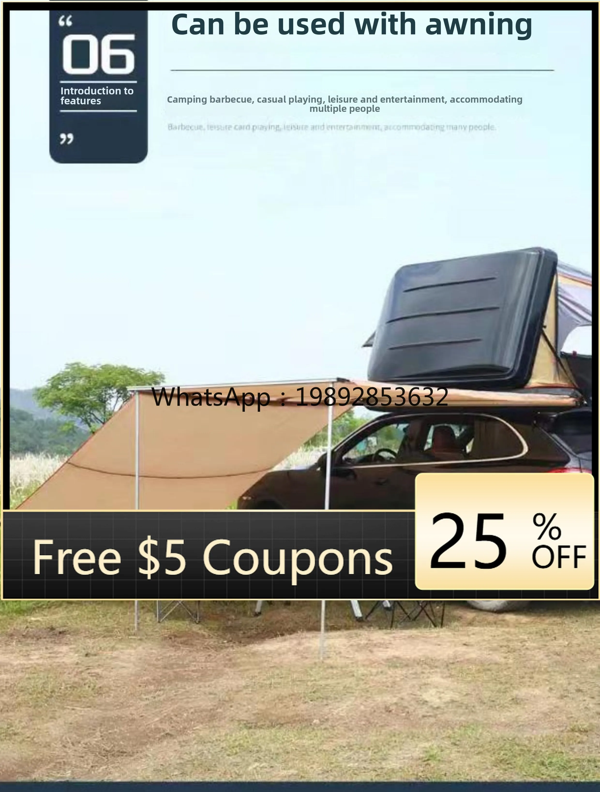 

roof tent, hard shell quick open outdoor camping large space self-driving tour folding bed fully automatic