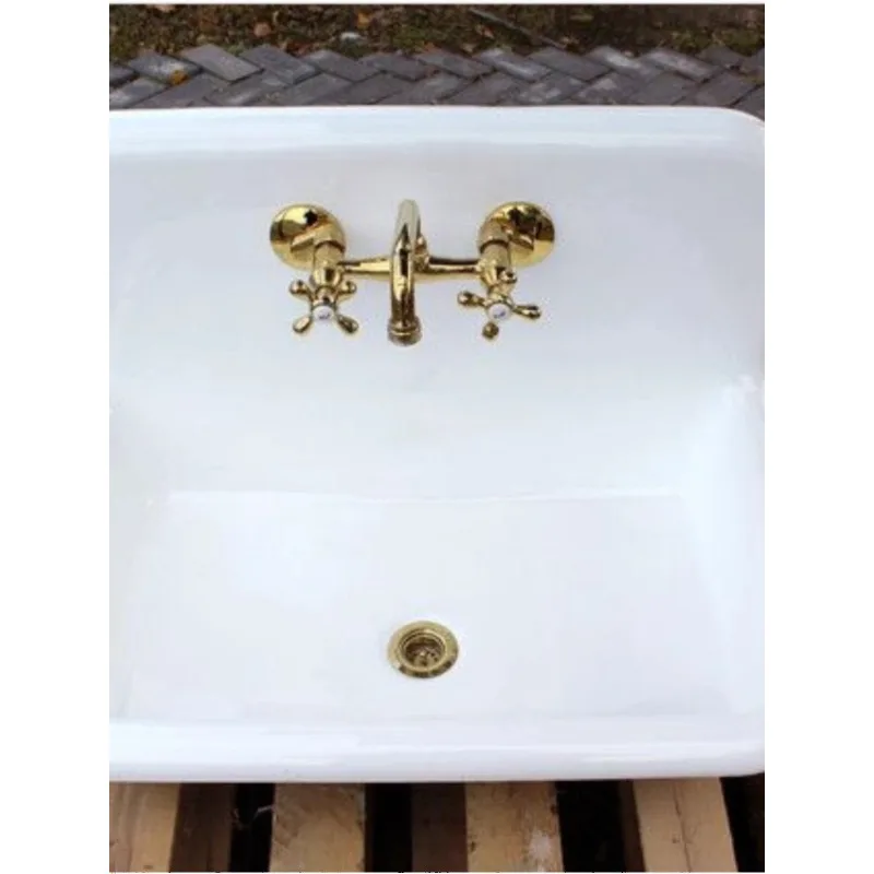 Cast iron enamel hanging basin exported to the United States for washing dishes, washing hands, washing faces,