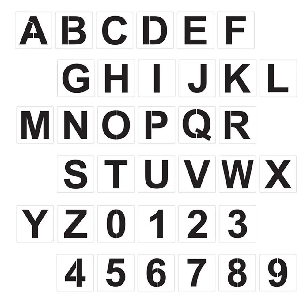 مجموعة واحدة من قوالب الرسم القابلة لإعادة الاستخدام لاستنسل رسم الحروف الأبجدية وأدوات تزيين الحائط اليدوية #2