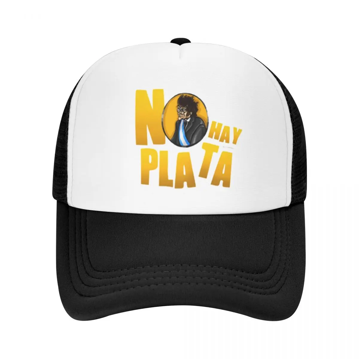 Javier Milei Golden NO HAY PLATA Pool Party Mesh Baseball Caps For Womens Hiking Female Beach Sunscreen Hats Trucker Cap