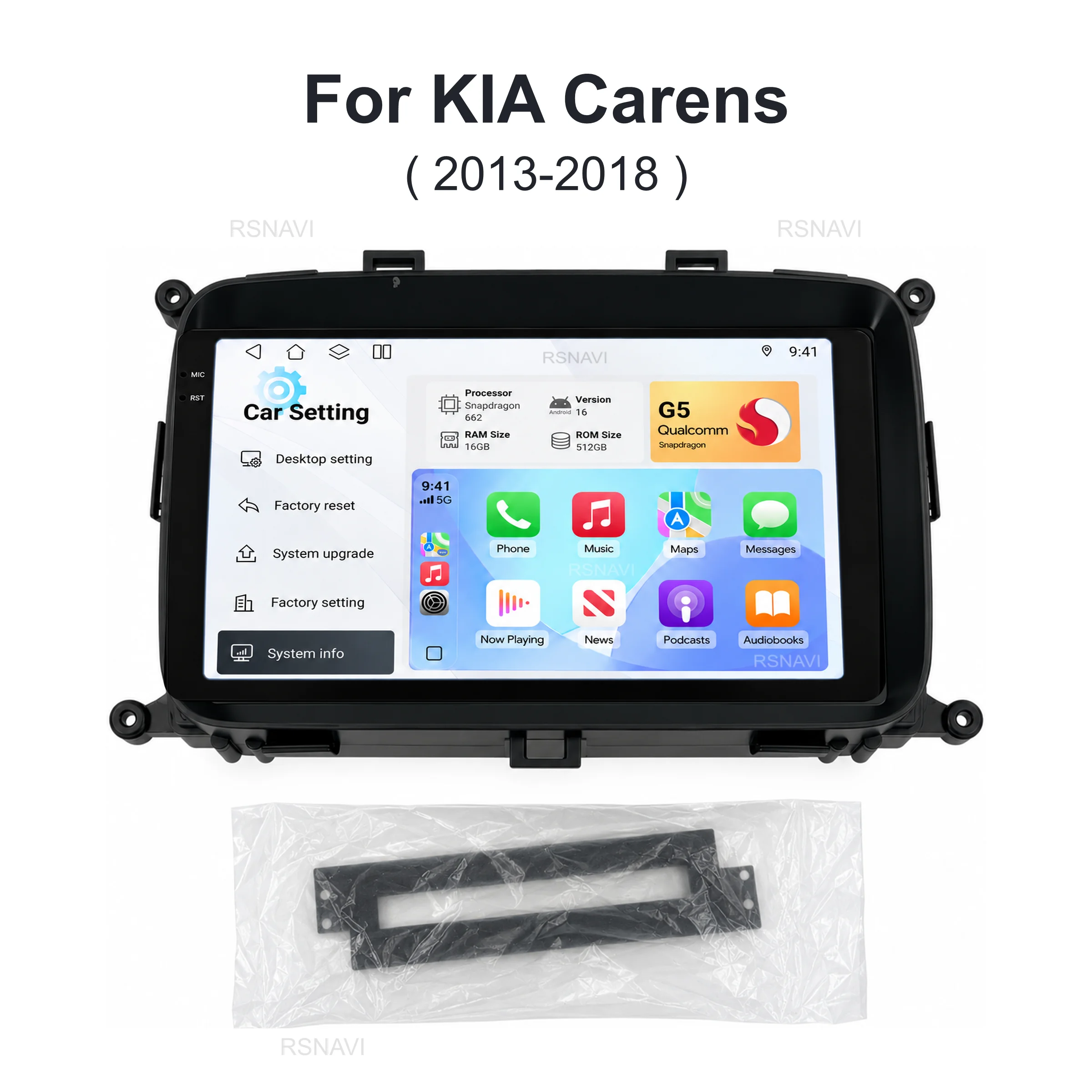 Plug and Play Android 16 Carplay Auto Qualcomm Screen Car Radio Player For KIA Carens 2013 - 2018 GPS Multimedia Wifi 4G Stereo