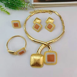 EMMA Fine Jewelry Sets For Women Fashion Dubai Gold Plated Necklaces Earrings Rings Wedding Party Jewelry Gifts