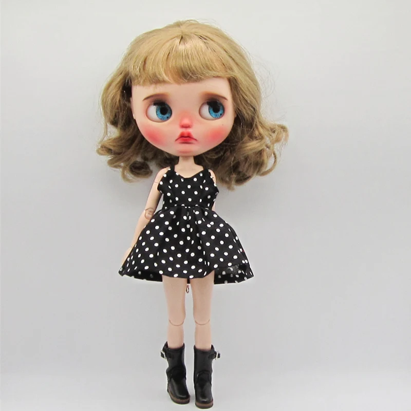 1Pcs Blyth Sling Dress Suspender Skirt Preppy Style Cute High Waist Skirts for Blythe Barbie Clothes OB24 1/6 Doll Accessories