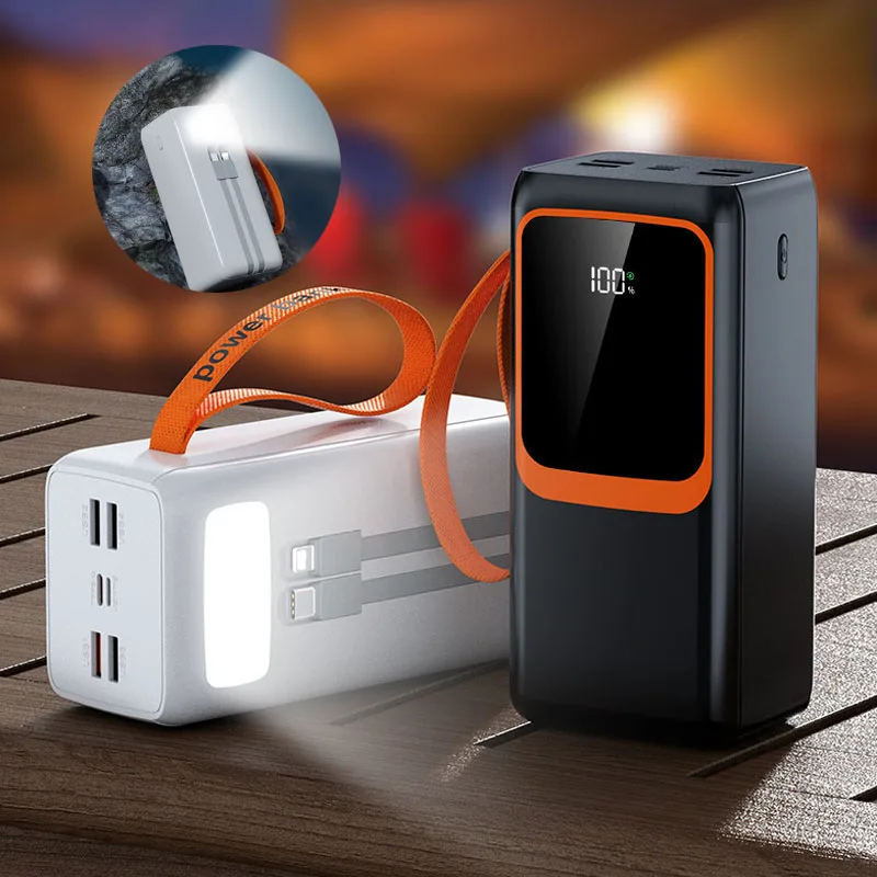 

Портативное зарядное устройство Power Bank 50000 мАч с LED-дисплеем, внешний аккумулятор с быстрой зарядкой для iPhone 16, Samsung, Huawei