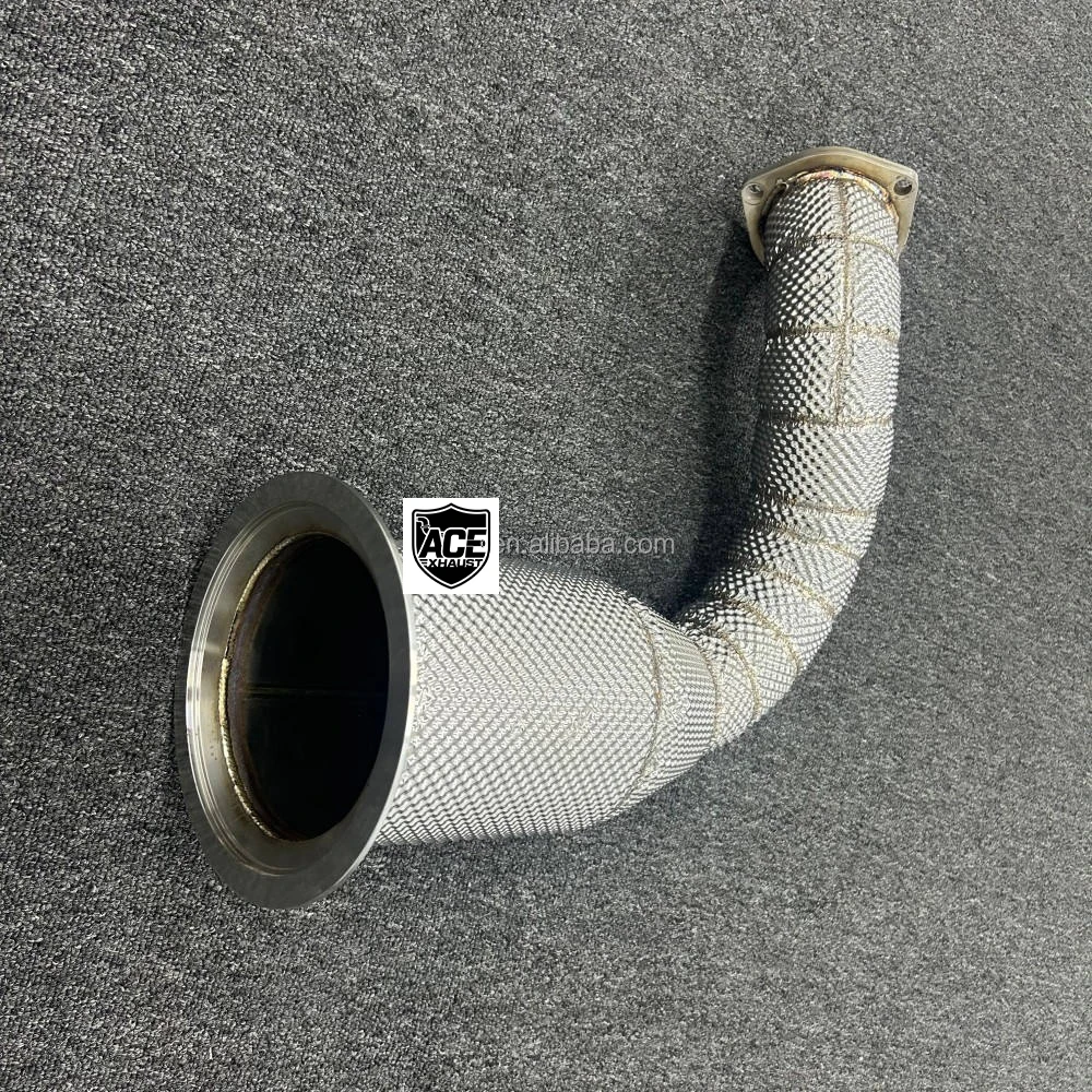 ACE SUS304 Hochwertiges Auspuff-Katalysator-Downpipe für Porsche Cayenne 2017-2019 3.0T mit Hitzeschild Auspuffrohre – Detail 8
