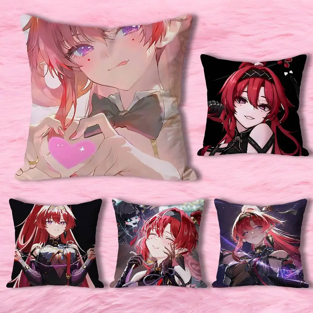 

W-Wuthering Waves Game Yinlin Pillow Cases for Bedroom Living Room Sofa Home Decor Polyester Cushion Cover with Zipper