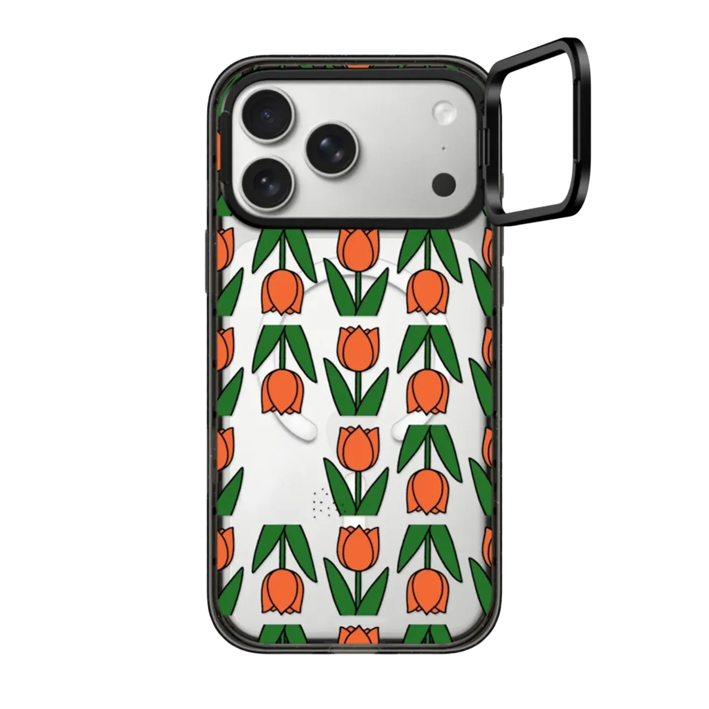 

6010450 Lens Ring Stand Acrylic Border Magnetic Case: Compatible with IPhone 17 16 15 14 13 12 Pro Max 17Pro