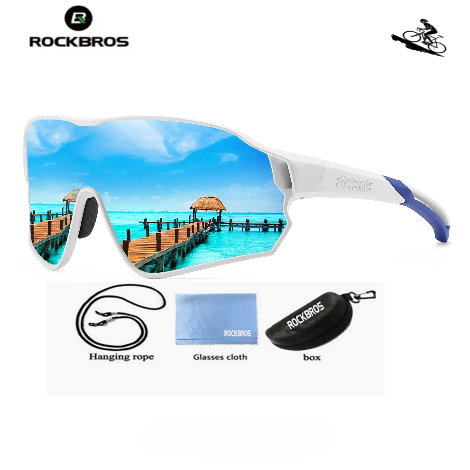 ROCKBROS Bestseller Fahrradbrille UV400 Anti-Beschlag REVO-Gläser HD-Klarheit CE/ANSI-Zertifiziert Cateye-Design MTB/Rennrad – Detail 6
