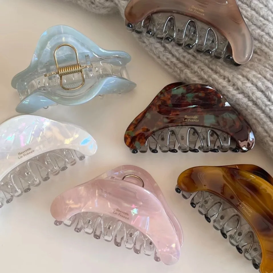 

Marble Acrylic Hair Claw Clips Large Non Slip Jaw Clips For Women Thick Hair Tortoiseshell Hair Claw Accessories For Daily Wear