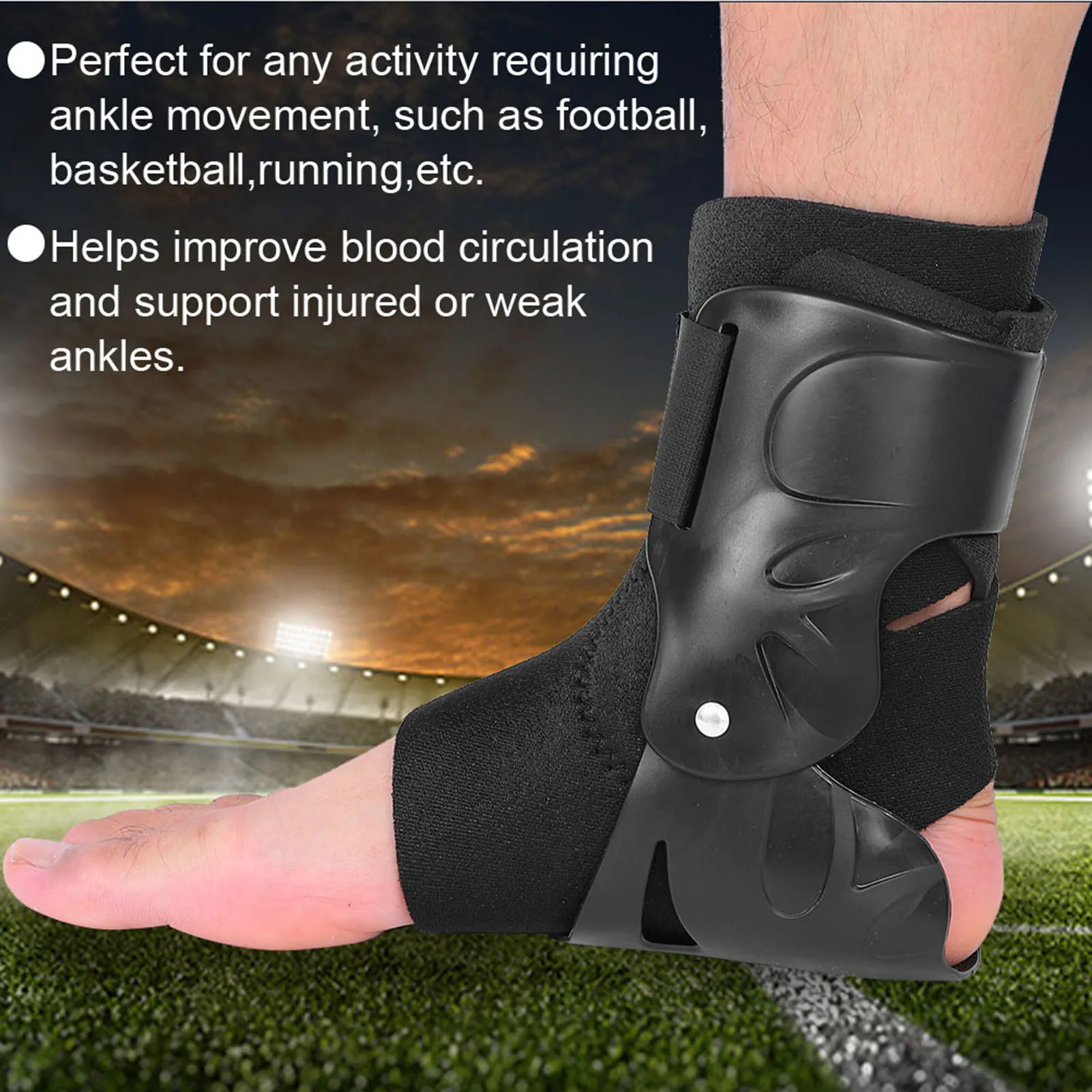 Ankle Brace Compression Ankle Support Foot Guard Strap Ankle Support Brace Compression Breathable Foot Elastic Guard Strap Black
