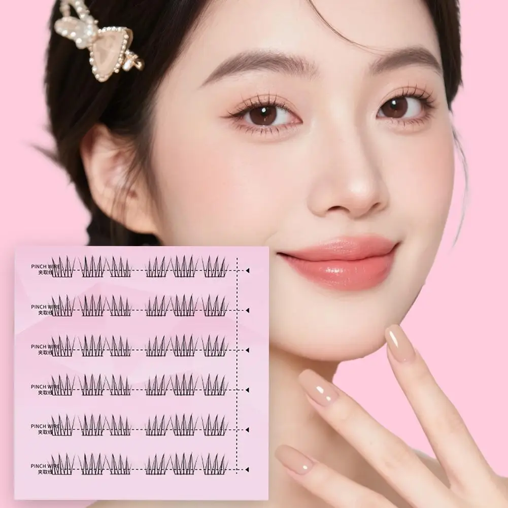 Lijmvrije Valse Wimpers Zelfklevende Natuur Gesegmenteerde Wimper Make-Up Wimpers Manga Gereedschap Verlenging Soft Clear Koreaanse Band D7E3